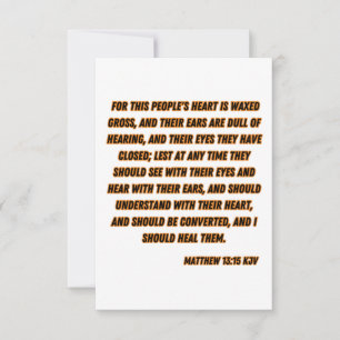 Matthew 13:15 KJV Bible Verse Gruß Karte