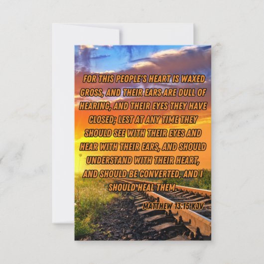Matthew 13:15 KJV Bible Verse Pic Greeting Karte (Vorderseite)