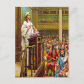 Matthew 13:53-58 Jesus lehrt in der Synagoge po Postkarte (Vorderseite)