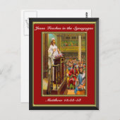 Matthew 13:53-58 Jesus lehrt in der Synagoge Re Postkarte (Vorne/Hinten)