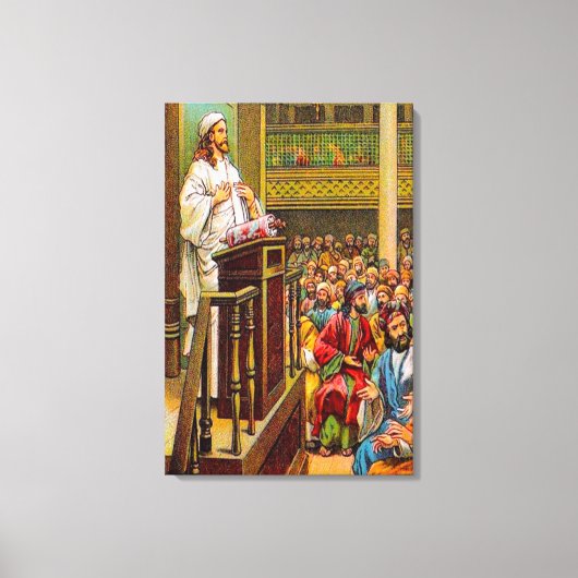 Matthew 13:53-58 Lehrer in der Synagoge-Leinwand Leinwanddruck (Vorderseite)
