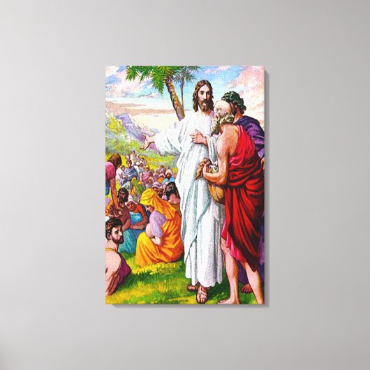 Matthew 14:13-21 Jesus Füttre 5000 Männer Leinwand (Vorderseite)