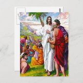 Matthew 14:13-21 Jesus Füttre 5000 Männer nach Kar Postkarte (Vorne/Hinten)