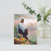 Matthew 14:22-23 Jesus Prays von sich selbst Postk Postkarte (Stehend Vorderseite)