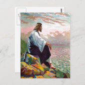 Matthew 14:22-23 Jesus Prays von sich selbst Postk Postkarte (Vorne/Hinten)