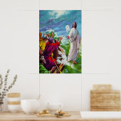 Matthew 14:24-33 Jesus läuft auf dem Meer Poster (Küche)