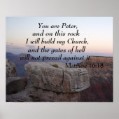 Matthew 16:18 Du bist Peter, und auf diesem Felsen Poster (Vorne)