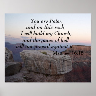 Matthew 16:18 Du bist Peter, und auf diesem Felsen Poster