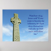 Matthew 16:24 celtic cross poster (Vorne)