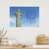 Matthew 16:24 celtic cross poster (Küche)