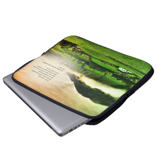 Matthew 17:20 Bergsteigen Bibel Vers Sonnenunterga Laptopschutzhülle (Vorne Knopf)