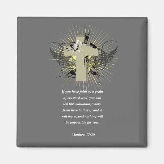 MATTHEW 17:20 Bibelverse Magnet (Vorne)
