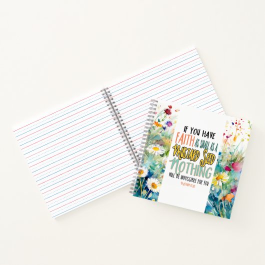 Matthew 17:20 Der Glaube als Senf-Bibelverse Notizblock (Innenseite)