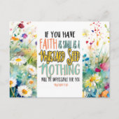 Matthew 17:20 Der Glaube als Senf-Bibelverse Postkarte (Vorderseite)