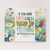 Matthew 17:20 Der Glaube als Senf-Bibelverse Puzzle (Horizontal)