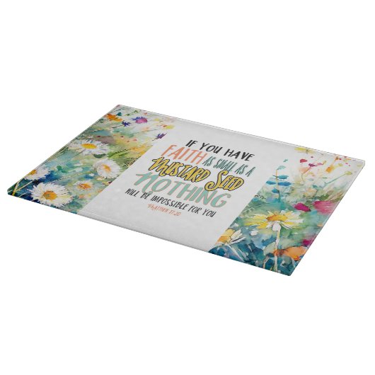 Matthew 17:20 Der Glaube als Senf-Bibelverse Schneidebrett (Ecke)