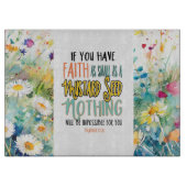 Matthew 17:20 Der Glaube als Senf-Bibelverse Schneidebrett (Vorderseite)