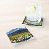 Matthew 17:20 Der Glaube kann Berge nach Maß beweg Glasuntersetzer (Schrägansicht)