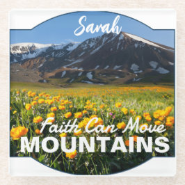 Matthew 17:20 Der Glaube kann Berge nach Maß beweg Glasuntersetzer