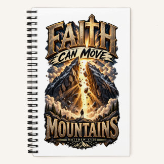 MATTHEW 17:20 Faith Can Move Mountains Notebook Notizblock