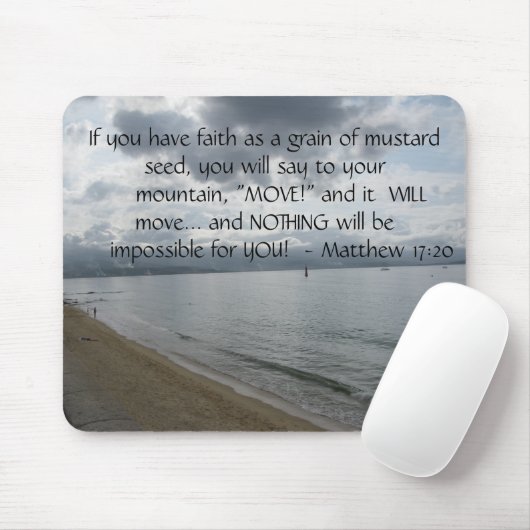 Matthew-17:20 - motivierend Inspirational Zitat Mousepad (Mit Mouse)