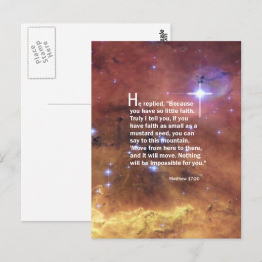 Matthew 17:20 postkarte (Vorne/Hinten)
