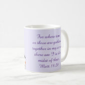 Matthew 18:20 Kirche im Wald Kaffeetasse (VorderseiteRechts)