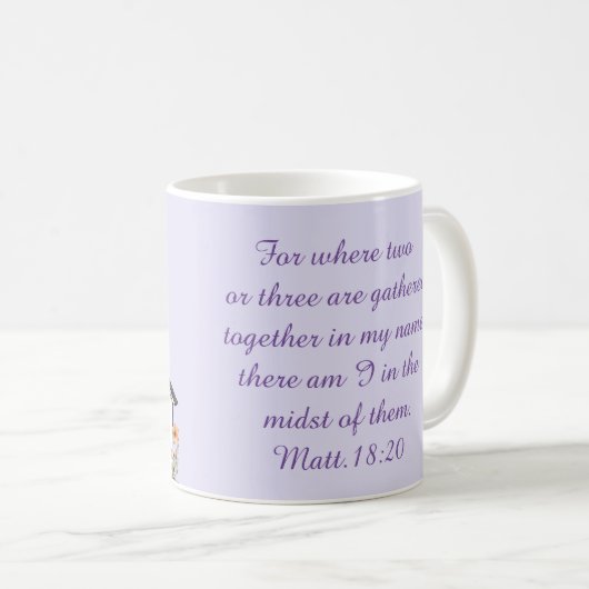 Matthew 18:20 Kirche im Wald Kaffeetasse (VorderseiteRechts)
