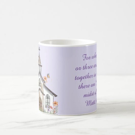 Matthew 18:20 Kirche im Wald Kaffeetasse (Mittel)