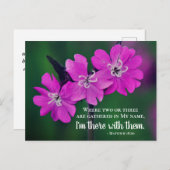 Matthew 18:20 Zwei oder Drei in meinem Namen Postkarte (Vorne/Hinten)