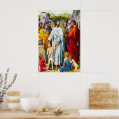 Matthew 19:13-15 Kleine Kinder kommen zu Jesus Poster (Küche)