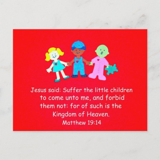 Matthew 19:14 Jesus sagte.. Postkarte (Vorderseite)