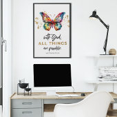 Matthew 19:26 Alle Dinge sind möglich Schmetterlin Poster