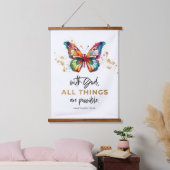 Matthew 19:26 Alle Dinge sind möglich Schmetterlin Wandteppich Mit Holzrahmen (Schlafzimmer)