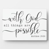 Matthew 19:26 Bibelschrift Bauernschild Fotoplatte (Vorderseite)