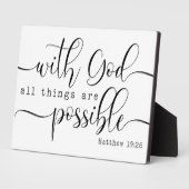 Matthew 19:26 Bibelschrift Bauernschild Fotoplatte (Seite)