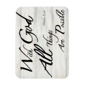 Matthew 19:26 Bibelverse auf Holzkornmagnet Magnet (Vertikal)