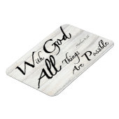 Matthew 19:26 Bibelverse auf Holzkornmagnet Magnet (Linke Seite)