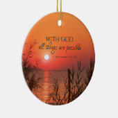 Matthew 19:26 Mit Gott alles Bibel Weihnachten Keramik Ornament (Rechts)