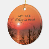 Matthew 19:26 Mit Gott alles Bibel Weihnachten Keramik Ornament (Links)