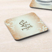 Matthew 19:26 Mit Gott ist alles möglich Getränkeuntersetzer (Linke Seite)