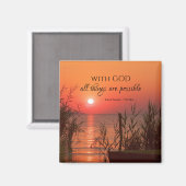 Matthew 19:26 Mit Gott ist alles möglich Magnet (Vorderseite/Rückseite)