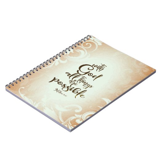 Matthew 19:26 Mit Gott ist alles möglich Notizblock (Linke Seite)