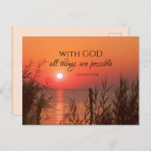 Matthew 19:26 Mit Gott ist alles möglich Postkarte (Vorne/Hinten)