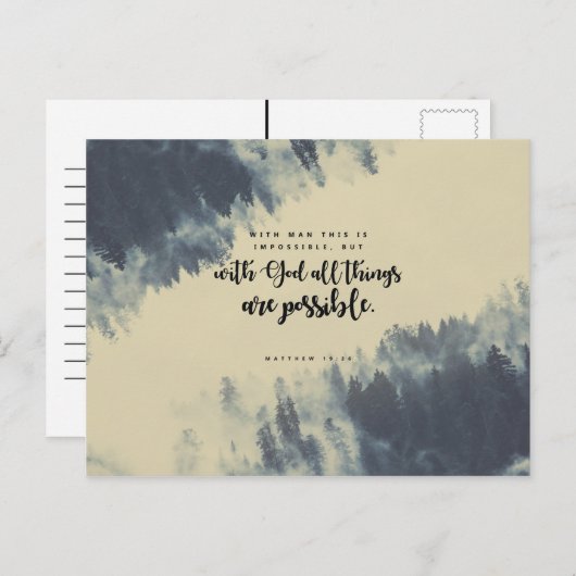 Matthew 19:26 - Mit Gott ist alles möglich Postkarte (Vorne/Hinten)
