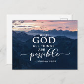 Matthew 19:26 Mit Gott ist alles möglich Postkarte (Vorne/Hinten)