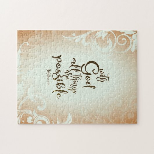 Matthew 19:26 Mit Gott ist alles möglich Puzzle (Horizontal)