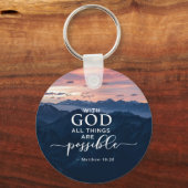 Matthew 19:26 Mit Gott ist alles möglich Schlüsselanhänger (Rückseite)