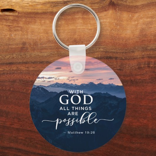 Matthew 19:26 Mit Gott ist alles möglich Schlüsselanhänger (Vorderseite)