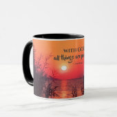 Matthew 19:26 Mit Gott ist alles möglich Tasse (Vorderseite Links)